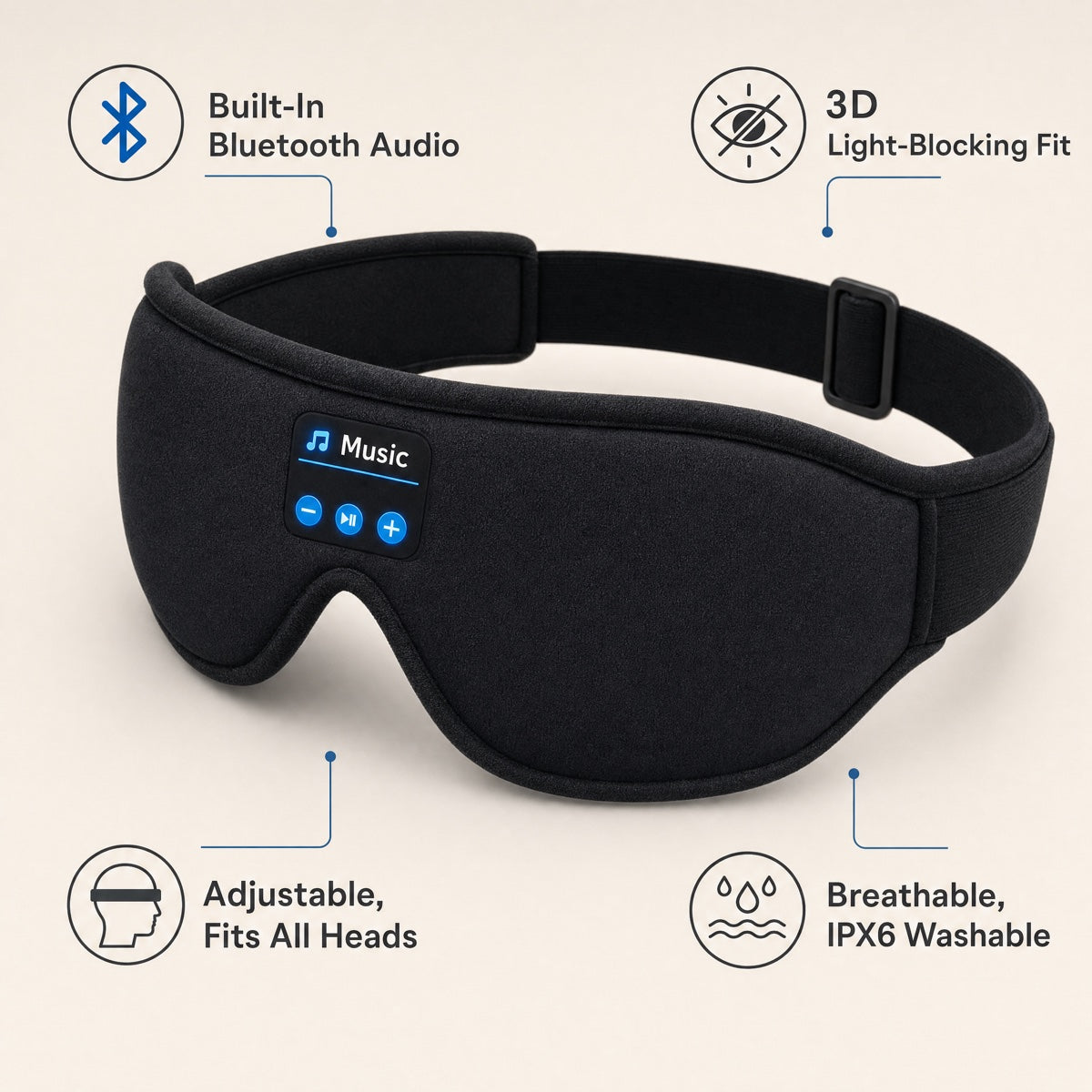 3D Eye Mask Bluetooth Mask